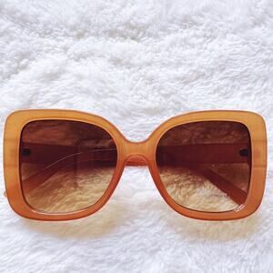 Eva Clear Gold Square-Framed Sunglasses